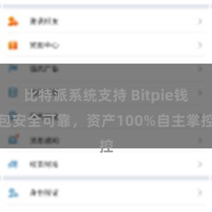 比特派系统支持 Bitpie钱包安全可靠，资产100%自主掌控