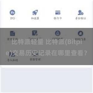 比特派轻量 比特派(Bitpie)交易历史记录在哪里查看？