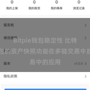 Bitpie钱包稳定性 比特派钱包的资产快照功能在多链交易中的应用